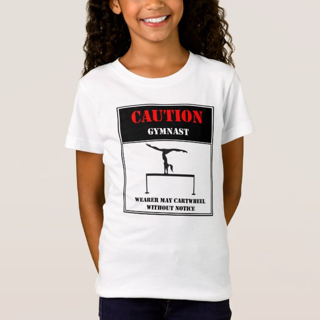Vorsicht: Träger kann Wagenrad ohne vorherige T-Shirt (Vorderseite)