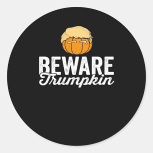 Vorsicht Trumpkin Funny Political Halloween Runder Aufkleber