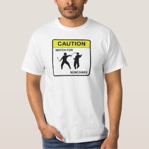 Vorsicht-Uhr für Nunchaku T-Shirt