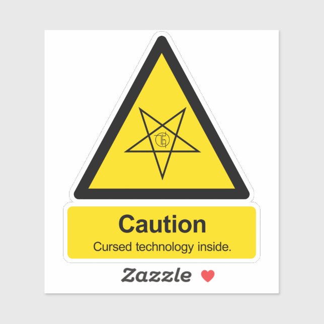 Vorsicht verfluchte Technologie im Zeichen Aufkleber (Blatt)