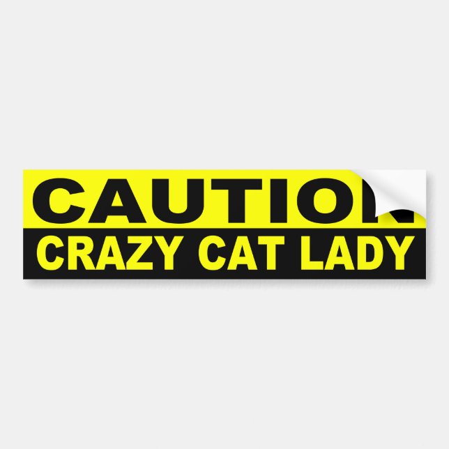 VORSICHT, VERRÜCKTE CAT-DAME AUTOAUFKLEBER (Vorne)