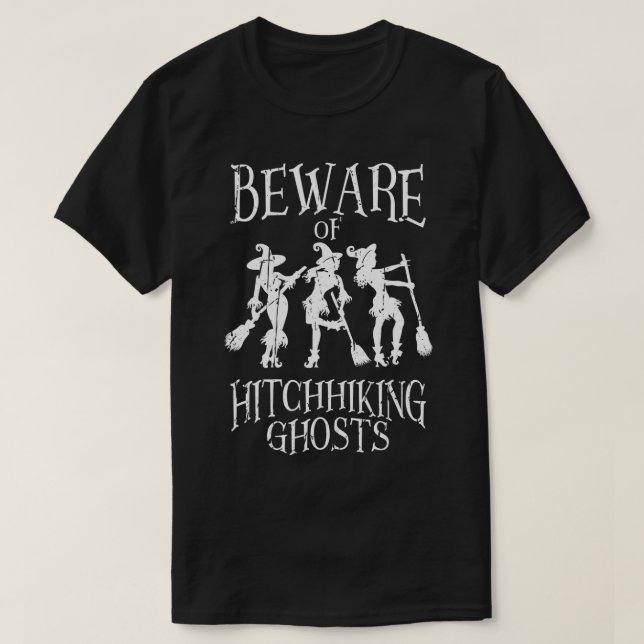 Vorsicht vor dem Anhalter-Geister T-Shirt (Design vorne)