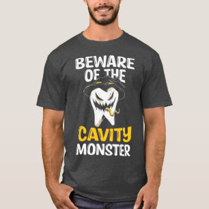 Vorsicht vor dem Cavity Monster Halloween Tooth Or T-Shirt