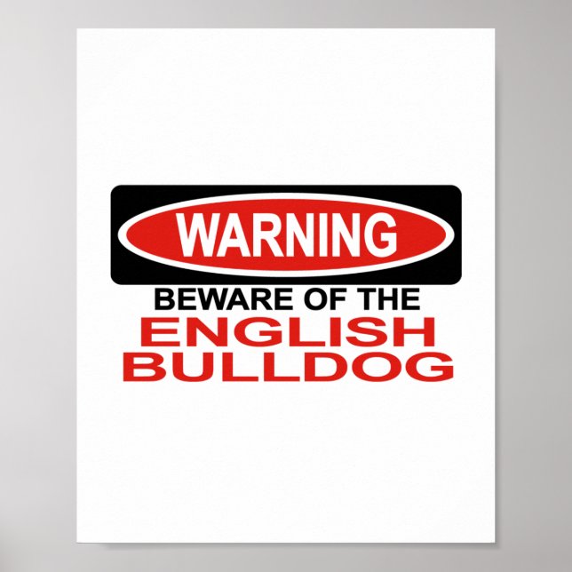 Vorsicht vor dem englischen Bulldog Poster (Vorne)