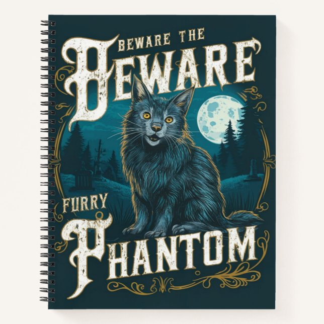 Vorsicht vor dem Furry Ghost: Ein Halloween-Tale Notizbuch (Vorderseite)