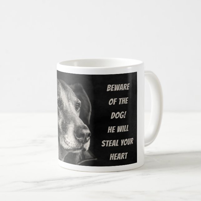 Vorsicht vor dem Hund, Haustier Foto Kaffeetasse (VorderseiteRechts)