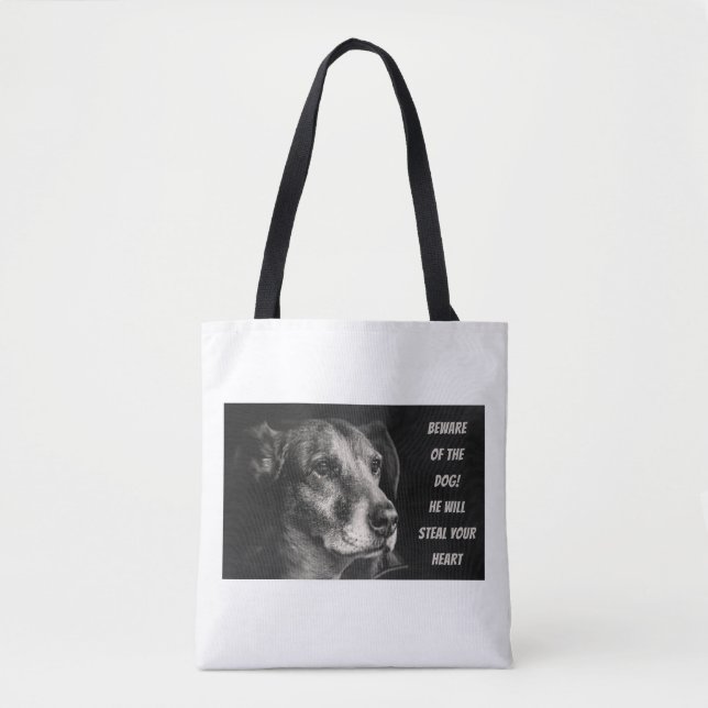 Vorsicht vor dem Hund, Haustier Foto Tasche (Vorderseite)