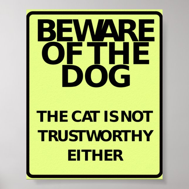 Vorsicht vor dem Hund (Witziges Poster) Poster (Vorne)