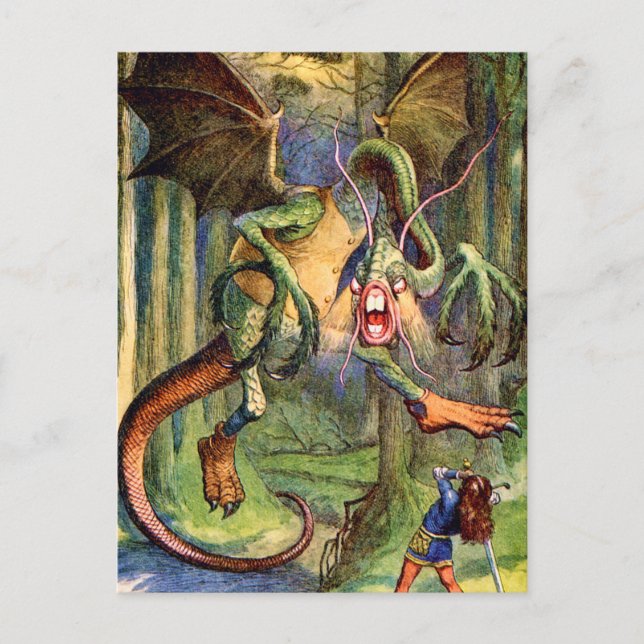 Vorsicht vor dem Jabberwock, mein Sohn! Postkarte (Vorderseite)