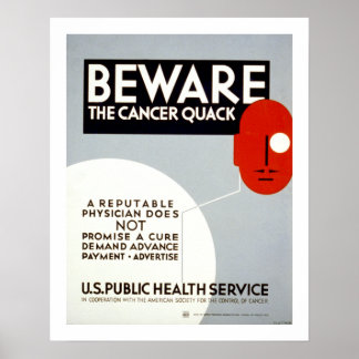 Vorsicht vor dem Krebs-Quack (Grenze) Poster