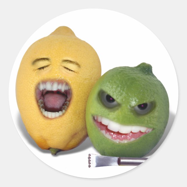 Vorsicht vor dem Lemon Zester Runder Aufkleber (Vorderseite)