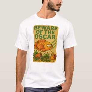 Vorsicht vor dem Oscar   Funny Angry Fish Cartoon T-Shirt