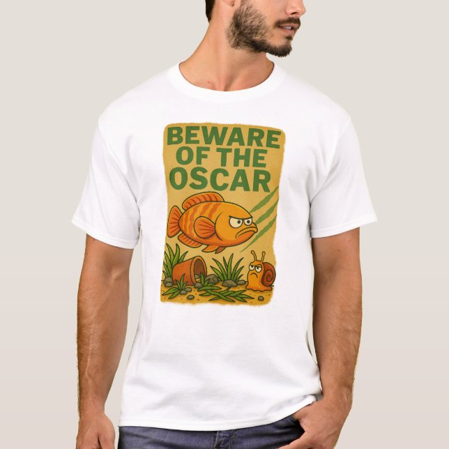 Vorsicht vor dem Oscar | Funny Angry Fish Cartoon T-Shirt (Vorderseite)