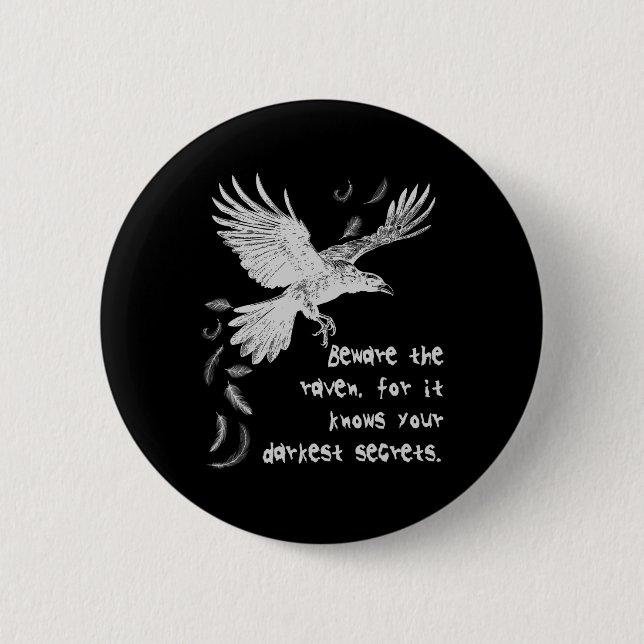 Vorsicht vor dem raven Halloween-Kostümtrick oder  Button (Vorderseite)