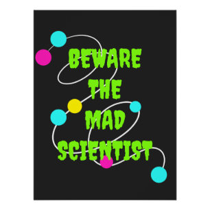 Vorsicht vor dem Schwarzen Poster des Mad Scientis