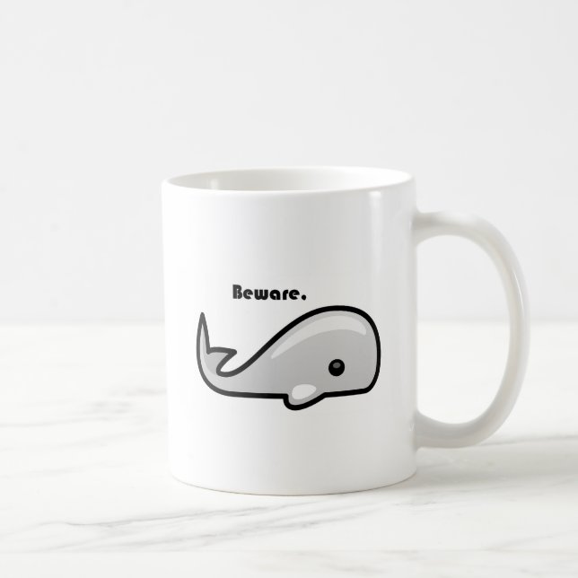 Vorsicht vor dem Weißwal-Cartoon Kaffeetasse (Rechts)