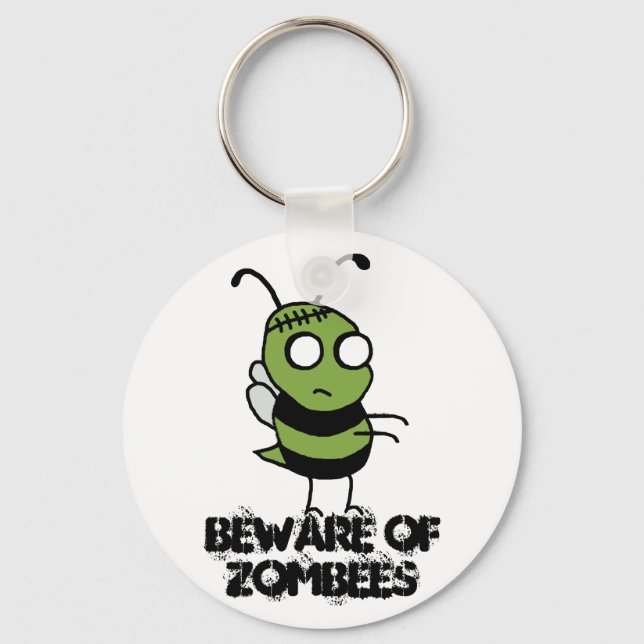 Vorsicht vor dem Zombees-Schlüsselanhänger Schlüsselanhänger (Vorderseite)