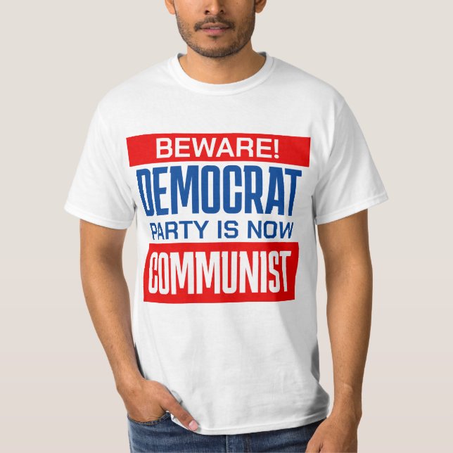 Vorsicht vor demokratischem Party pro-republikanis T-Shirt (Vorderseite)