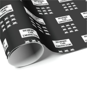 Vorsicht vor der Invasion, Geek Design Geschenkpapier