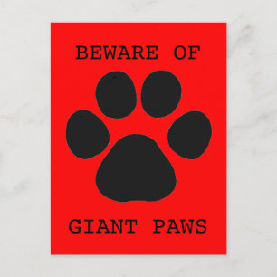 Vorsicht vor der Postkarte von Riesenpaws
