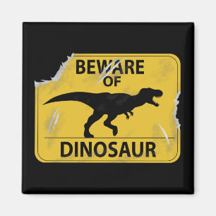 Vorsicht vor Dinosaurier (beschädigt) Magnet
