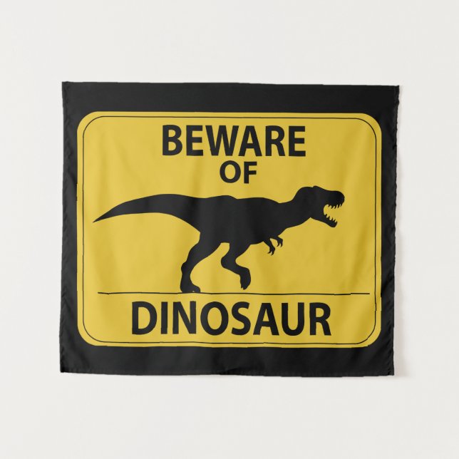 Vorsicht vor Dinosaurier Wandteppich (Vorderseite (Horizontal))