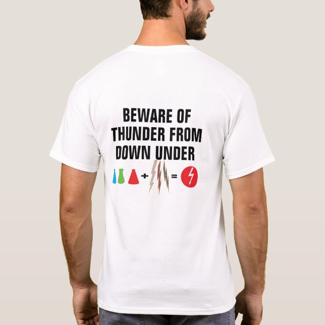 Vorsicht vor Donner von unten unter der sonnigen G T-Shirt (Rückseite)
