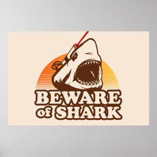 Vorsicht vor Haien mit Frickin' Laser Beams Poster
