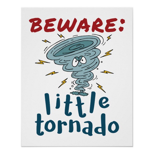 Vorsicht vor Little Tornado Niedlich Poster (Vorderseite)