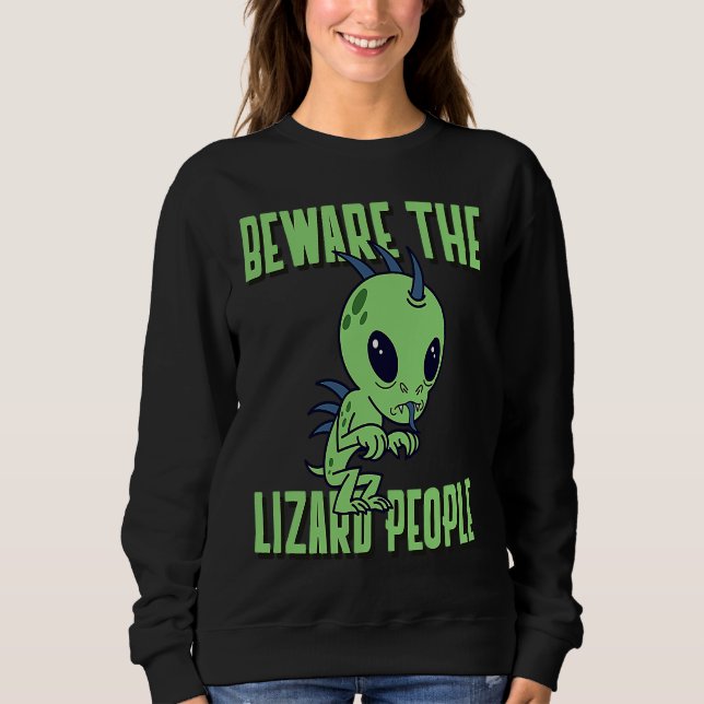 Vorsicht vor Lizard People Sci Fi Illuminati Men W Sweatshirt (Vorderseite)