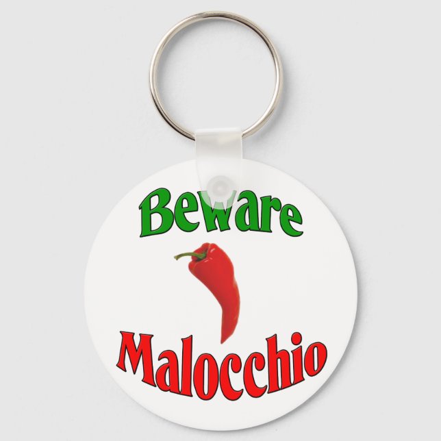 Vorsicht vor Malocchio (böses Auge) Schlüsselanhänger (Vorderseite)