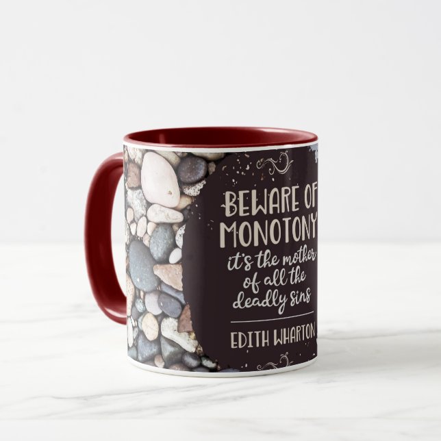 Vorsicht vor Monotonie Tasse (Vorderseite Links)