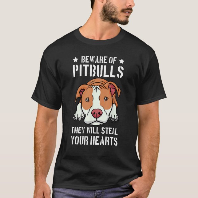 Vorsicht vor Pitbull werden sie immer noch Ihr Her T-Shirt (Vorderseite)
