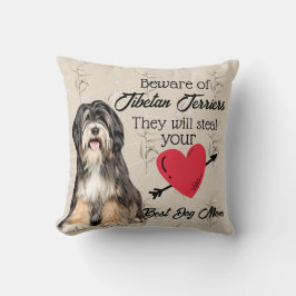 Vorsicht vor tibetischen Terrier...Bester Hund-Mum Kissen