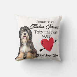 Vorsicht vor tibetischen Terrier...Bester Hund-Mum Kissen