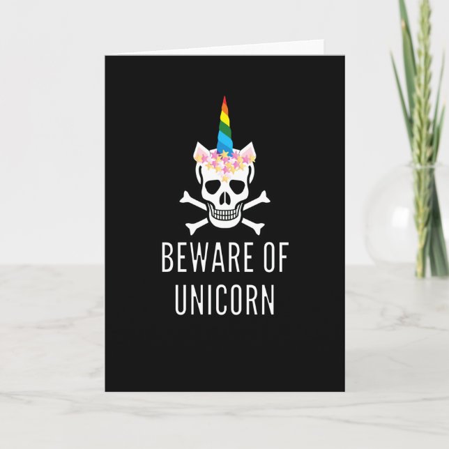 Vorsicht vor Unicorn Karte (Vorderseite)