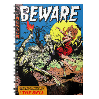Vorsicht vor Vintagen Horror Comic Graveyard Zombi Notizblock