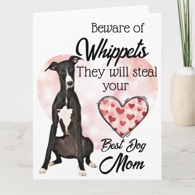 Vorsicht vor Whippets...Beste Hunde-Mama je Karte (Vorderseite)