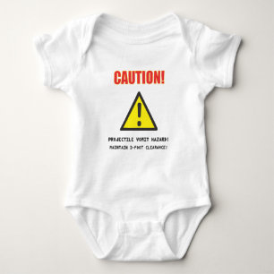 Vorsicht-Wurferbrechen-Gefahr Baby Strampler