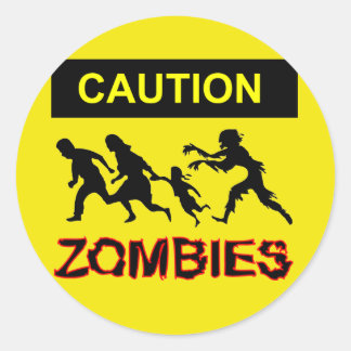 Vorsicht Zombies-Aufkleber Runder Aufkleber