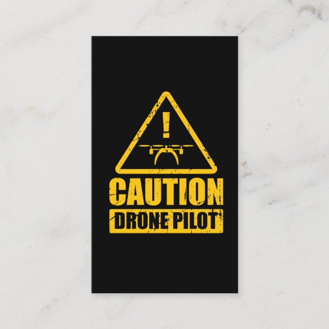 Vorsichtdrohnepilotflugzeugkamera Visitenkarte (Vorderseite)