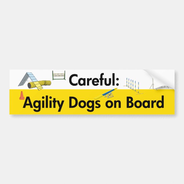 Vorsichtig: Agility-Hunde an Bord Autoaufkleber (Vorne)