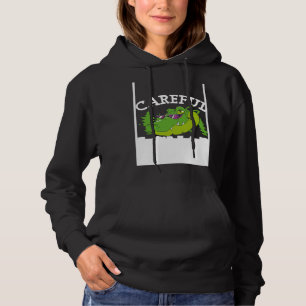Vorsichtig ich schnappe zurück Druck Alligator Hoodie