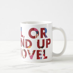 Vorsichtig, oder in meinem Roman (mit Gesichtern)  Kaffeetasse