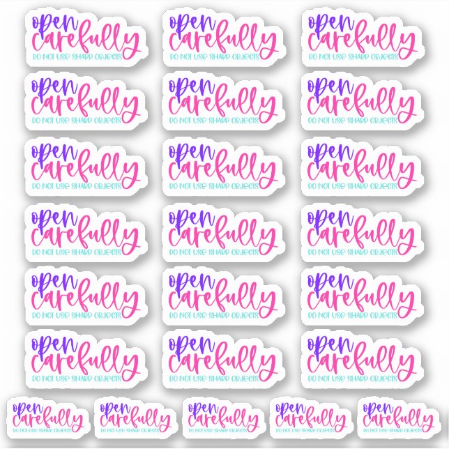 Vorsichtig öffnen, keine scharfen Objekte verwende Aufkleber (Vorderseite)