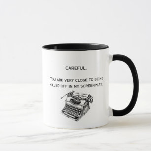 Vorsichtig - Tasse von Drehbüchern