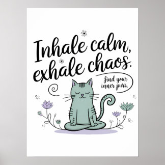 Vorsichtige Meditation Katzen Sketch Buch Design Poster