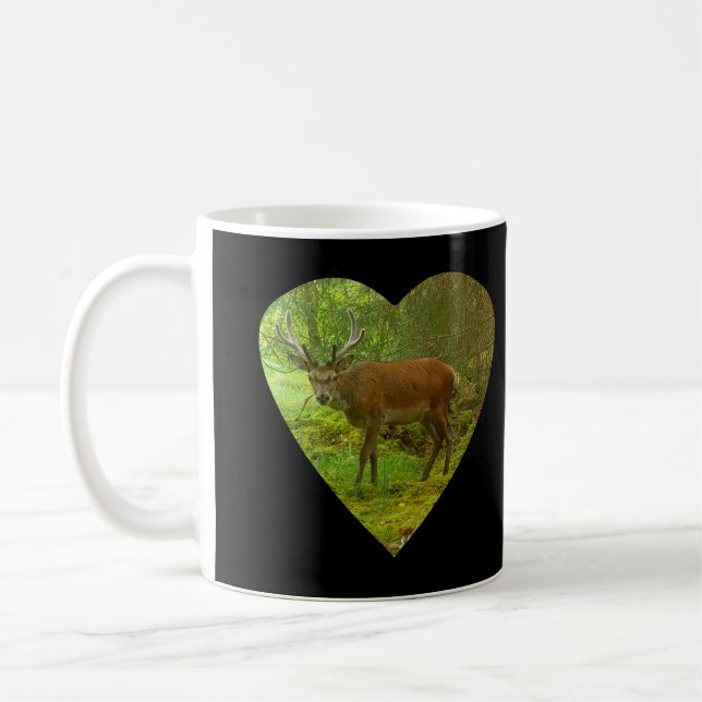 Vorsichtige Red Deer Stag Tasse (Links)