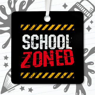 Vorsichtsschule Zoned Traffic School Crossing Guar Ornament Aus Metall