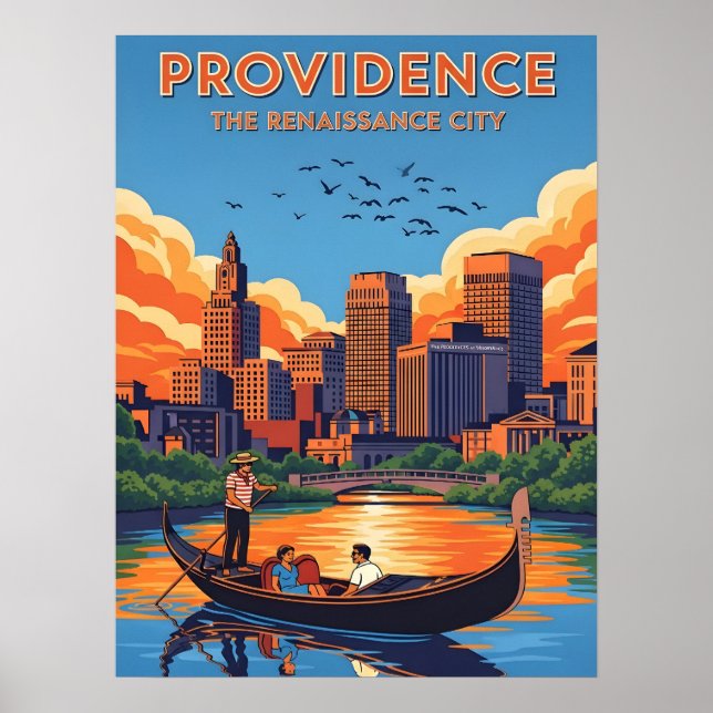 Vorsorgeskyline und Sonnenuntergang Poster (Vorne)